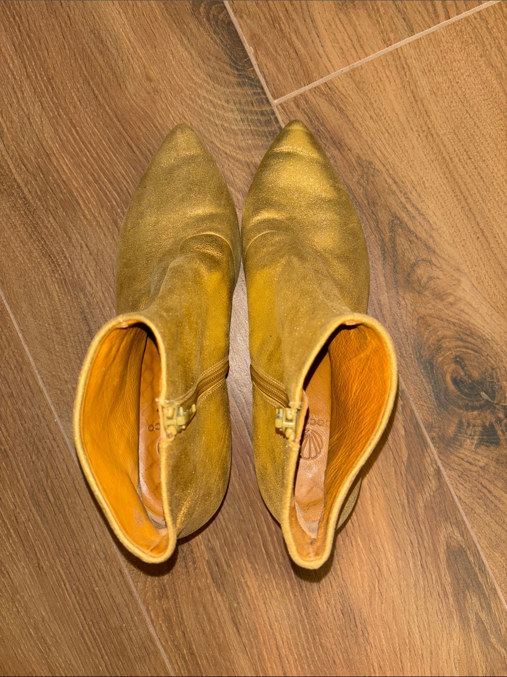 Coclico Gold Leather Booties GUC Size 37